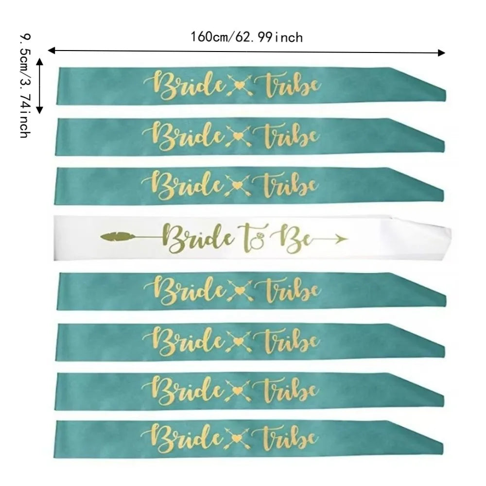 8-Piece Bridal Satin Sash Set – Bride to Be & Bridesmaid