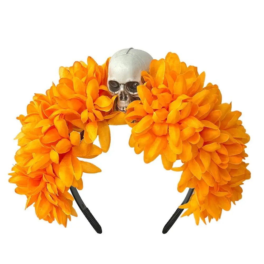 Spider Skull Halloween Flower Crown Headband – Women