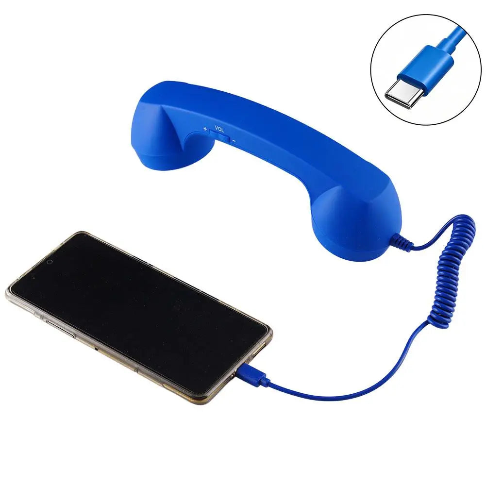 Retro Telephone Handset Type-C & 3.5mm Plug & Play Smartphone