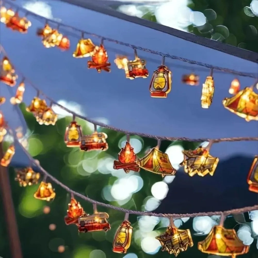 Camping Pattern LED String Lights 300cm – 20 Warm White LEDs