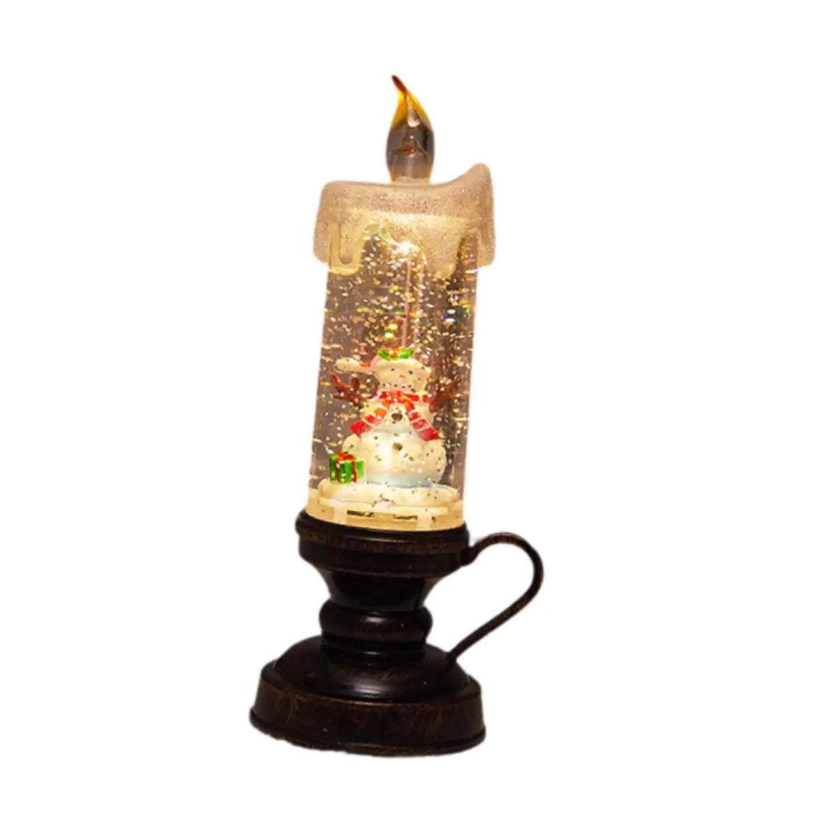 Christmas Snow Globe Flameless LED Candle | Swirling Glitter