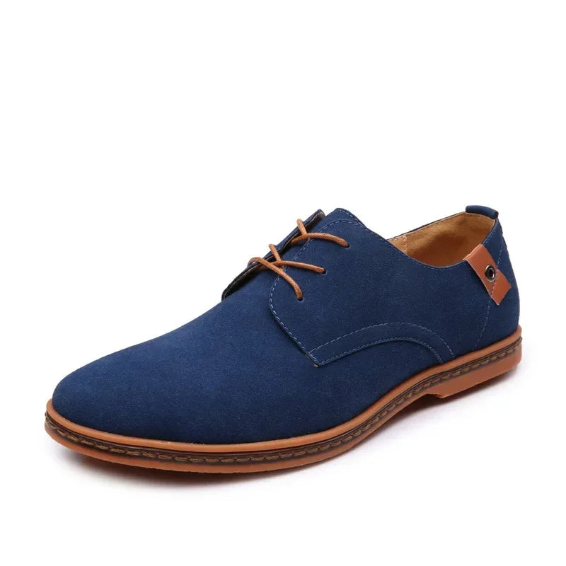 LEDP Men's Faux Suede Oxford Dress Shoes – Lace-Up Flats