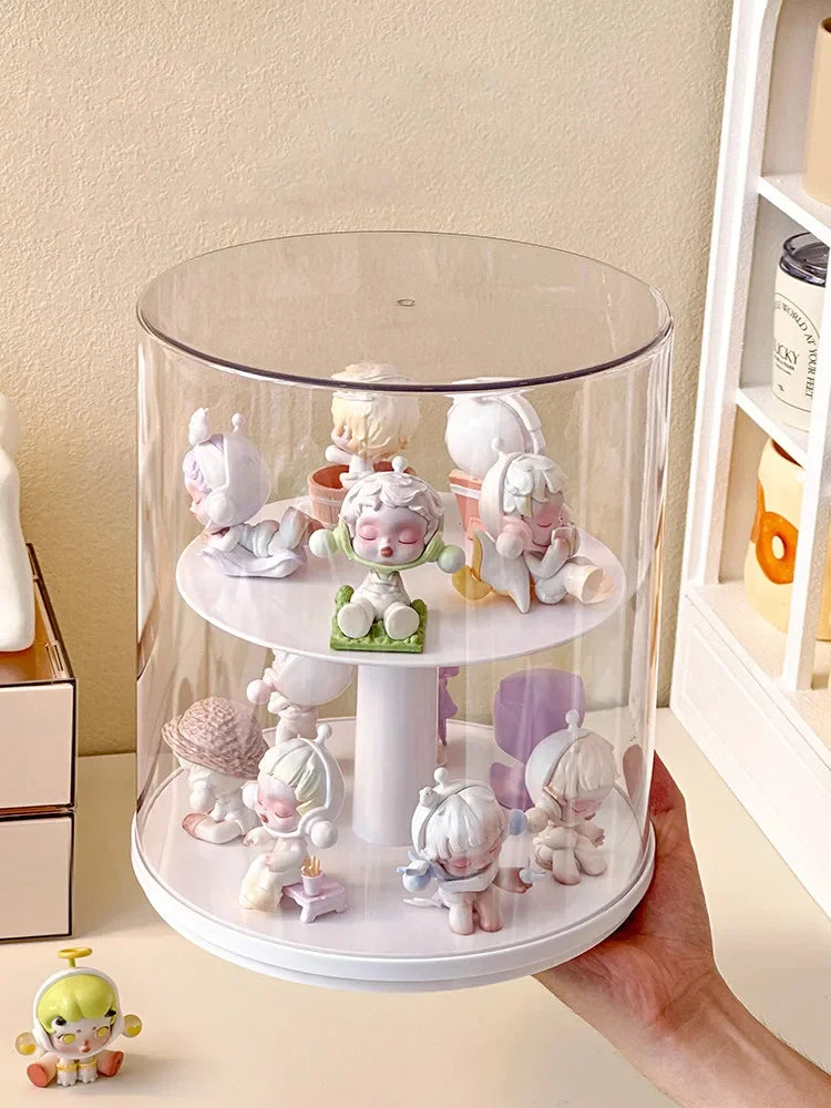 Rotating Round Display Case – Action Figures & Doll Organizer