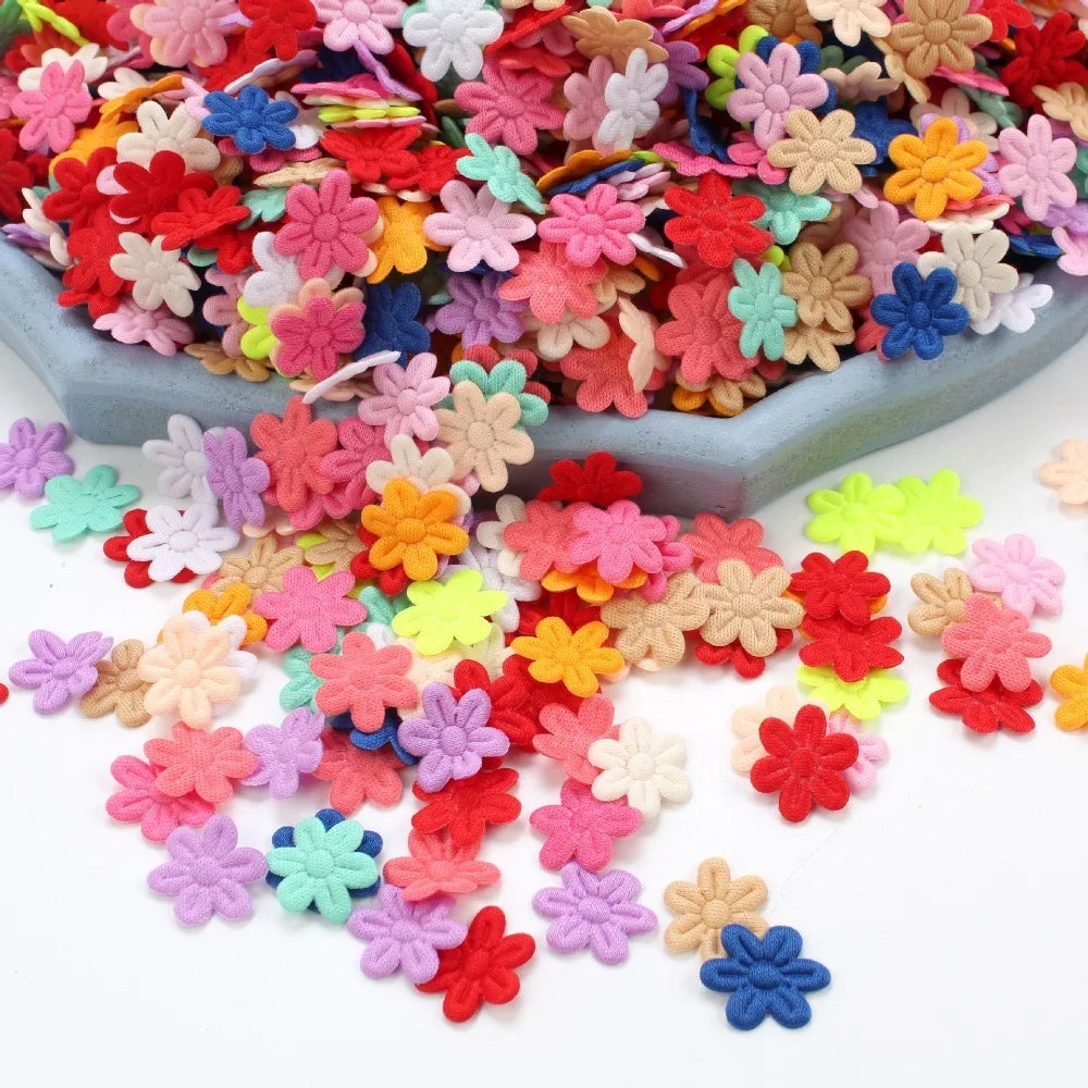 100pcs 2cm Felt Five-Petal Flower Stickers – DIY Craft Pack