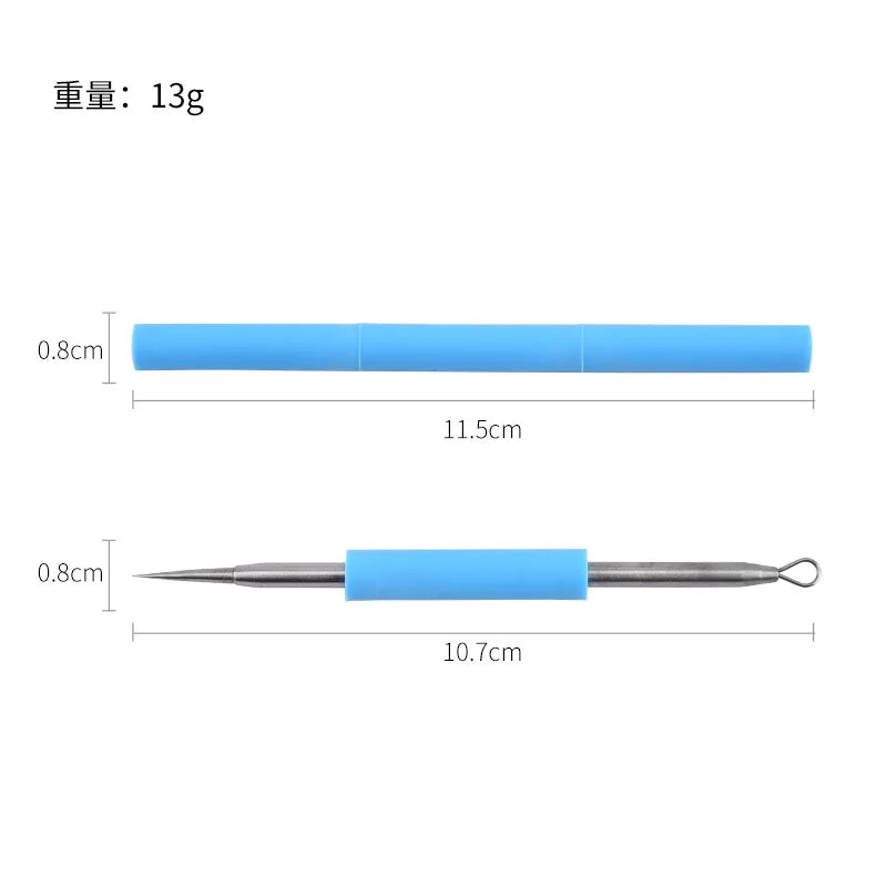 Stainless Steel Blackhead Extractor Tool with Silicone Sleeve