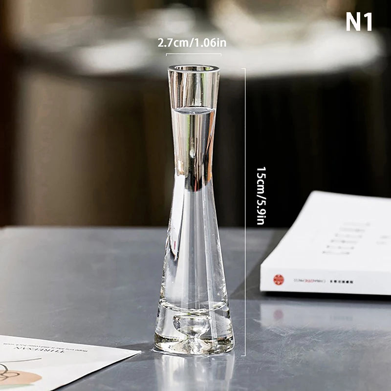 Transparent Glass Flower Vase – Bud Vase for Home & Weddings