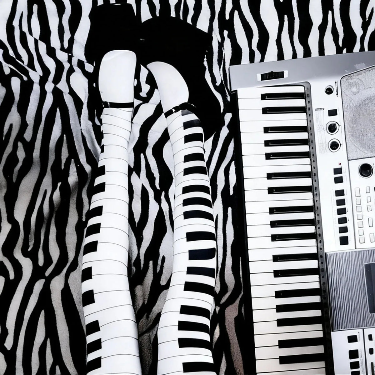 Y2K Emo Graffiti Thigh High Socks | Harajuku Kawaii Long Socks