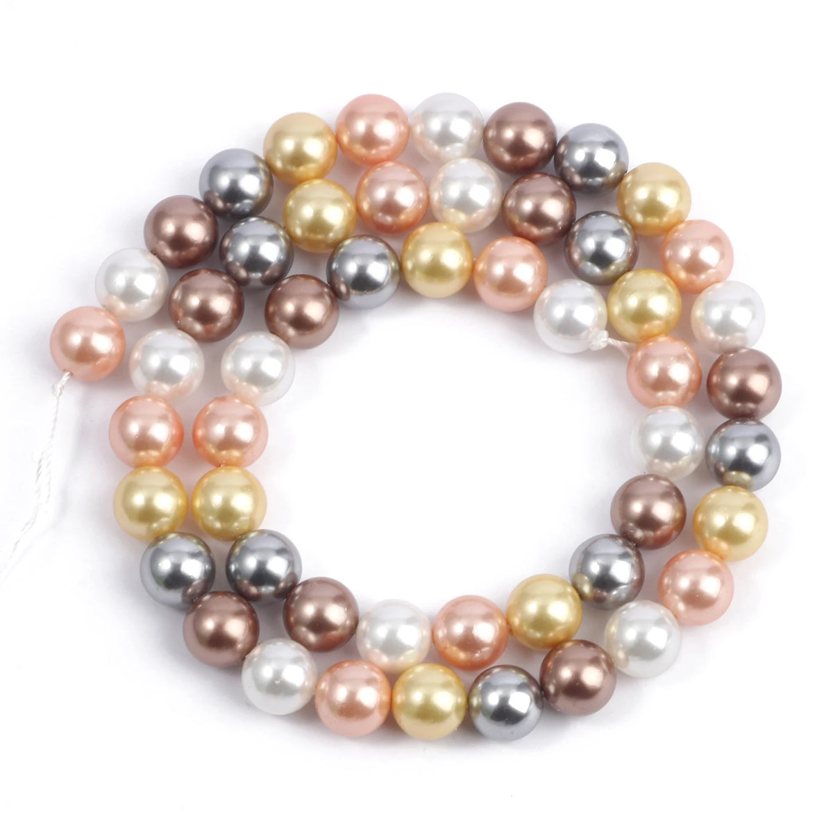 Multicolor Round Shell Pearl Beads for DIY Jewelry Making 6–12mm