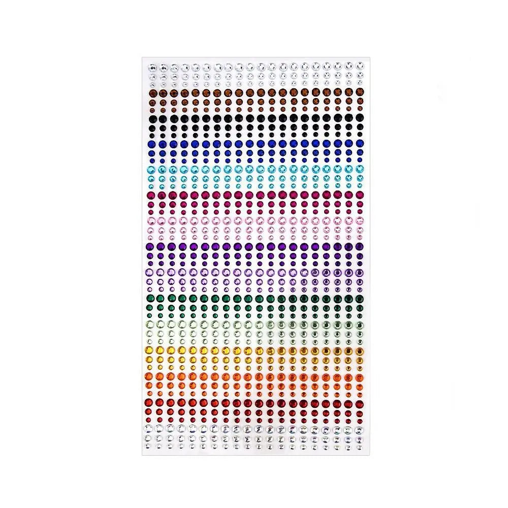 Rainbow Rhinestone Face Gems – DIY Glitter Sticker Sheet