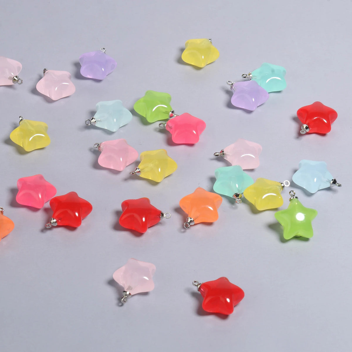 Resin Star Charms Candy Color DIY Jewelry Pendants – 10pcs