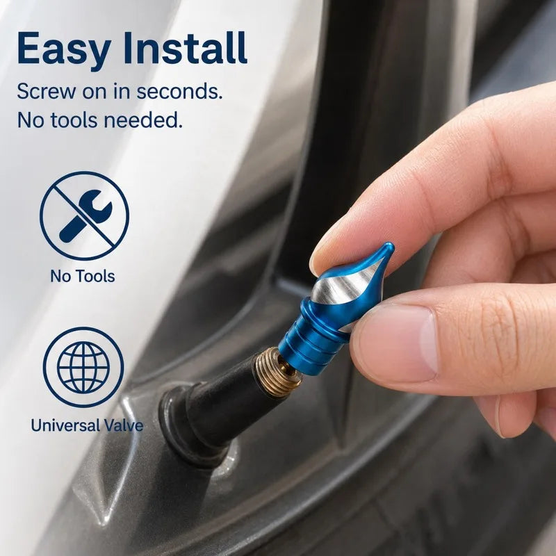 Torch Aluminum Alloy Tire Valve Caps 4-Pack – Car & Motorbike
