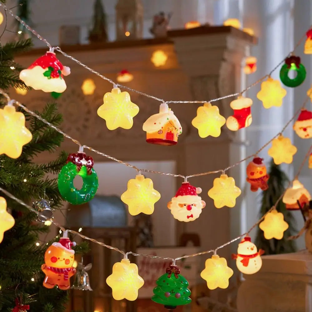 3D Christmas LED String Lights – 20 LED Battery Powered, 3M