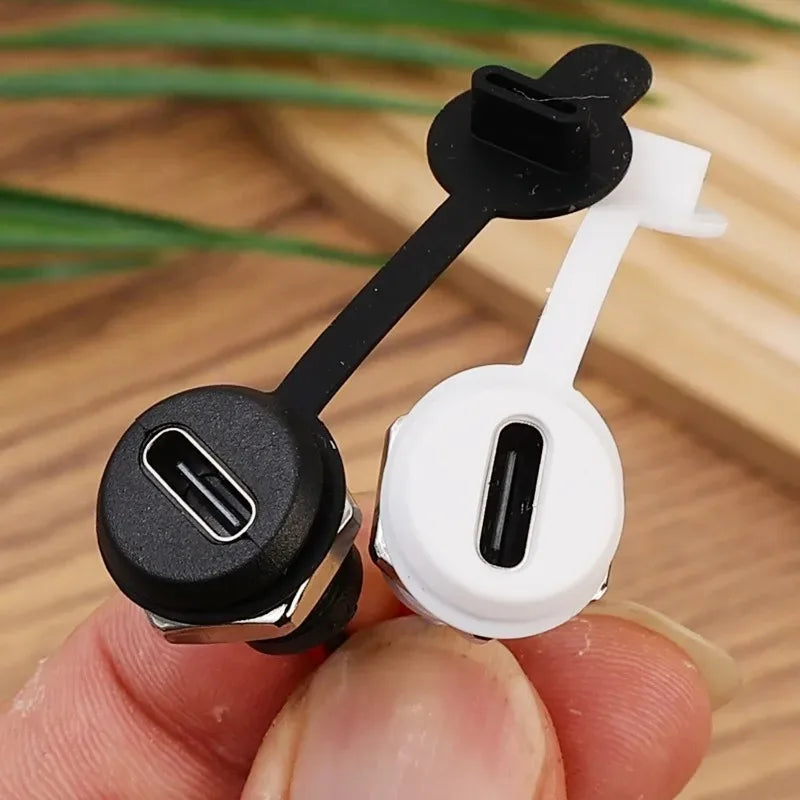Waterproof USB-C Female Socket Connector 3A 2-Pin DIY Plug