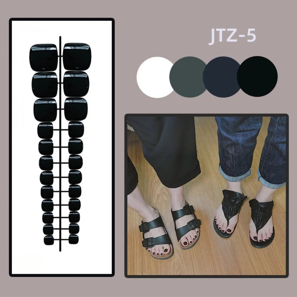 24-Pack Press-On Fake Toenails – Full Cover Acrylic Tips