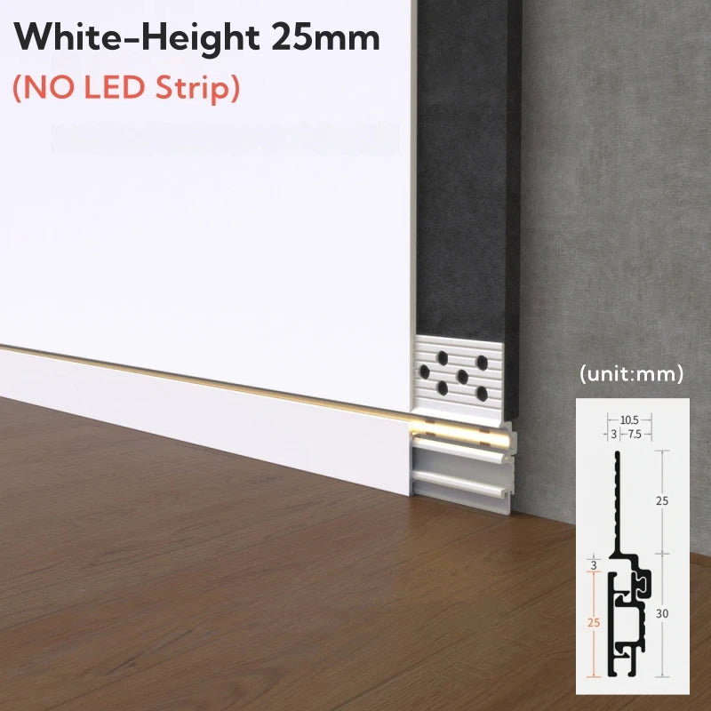 Recessed LED Skirting Line Aluminum Profile – Baseboard Bar Light