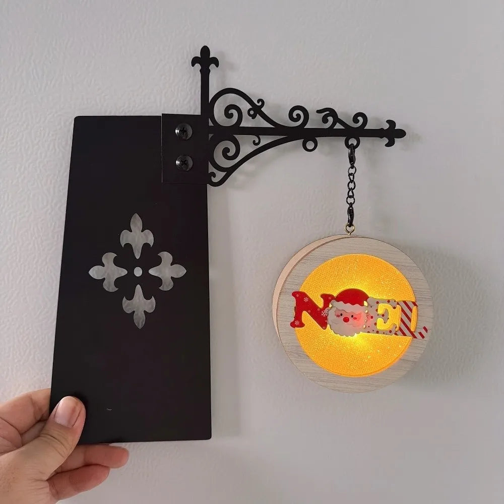 Christmas Book Nook LED Lamp – Warm White Metal Shelf Light