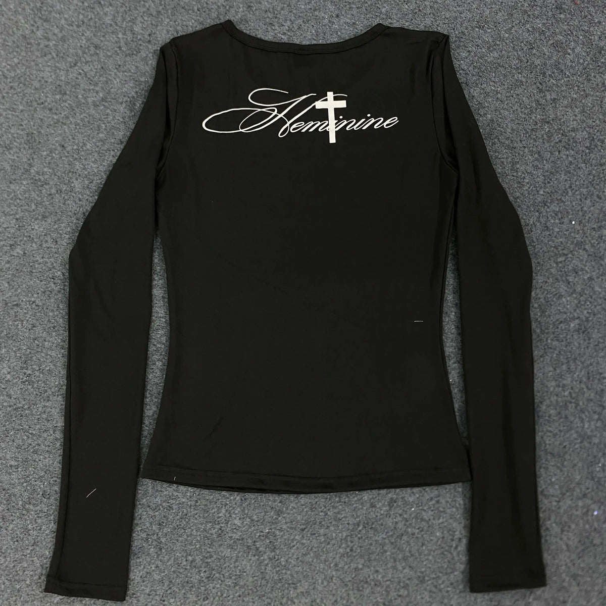 Y2K Gothic Grunge Punk Crop Top – Women's Slim Fit Long Sleeve