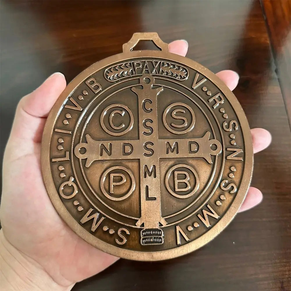 Extra Large Saint Benedict Medal 5-Inch Zinc Alloy Pendant