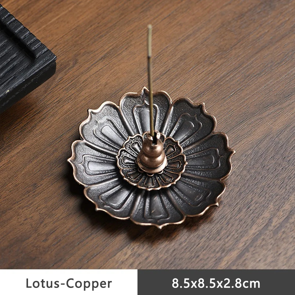 Lotus Incense Holder – Alloy Multi-Hole Incense Stick Base