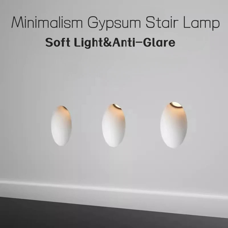 Recessed GU10 Gypsum LED Step Wall Lamp | Stair & Corridor