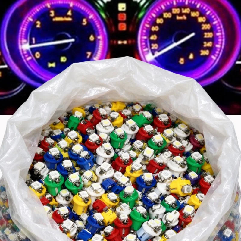 T5 B8.5D 12V LED Dashboard Bulbs – 10-Pack Car Interior