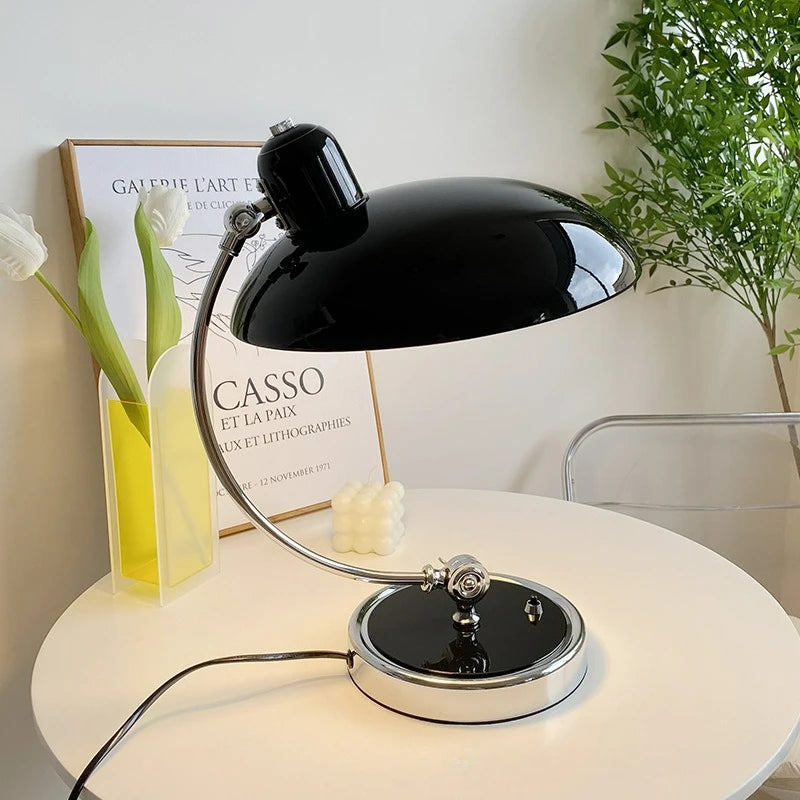 Vintage Bauhaus Adjustable LED Desk Lamp – Black, White, Green