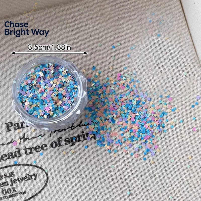 Star Shape Macaron Nail Glitter Sequins – DIY Nail Art Decor