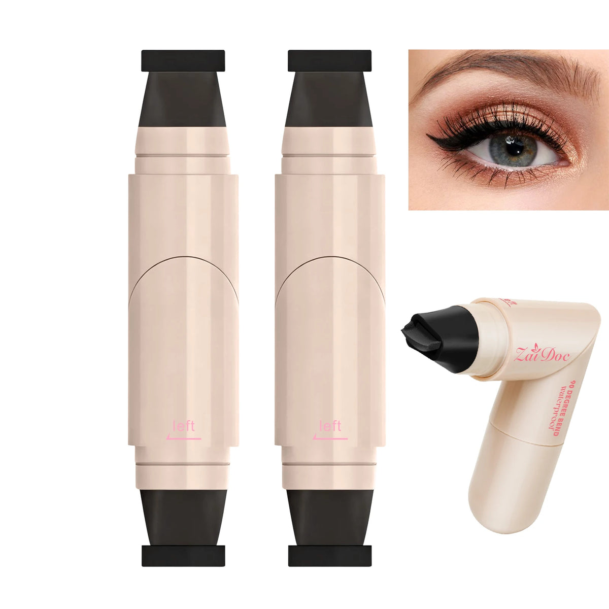 ZaiDoc Stamp Eyeliner Pen 2 Pcs – Cat Eye Liner Black Brown