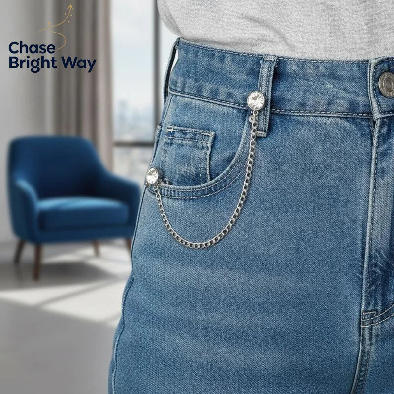Rhinestone Magnetic Waist Cinch Clips – 2-Pc Adjustable Set