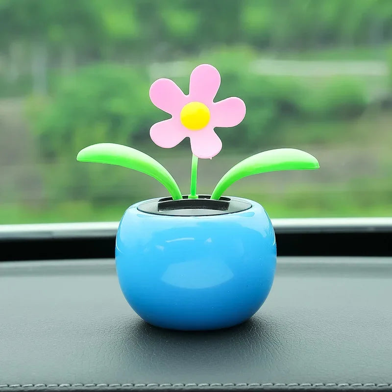 Solar Swinging Sunflower Car Decoration – Cute Bee Dashboard Ornament