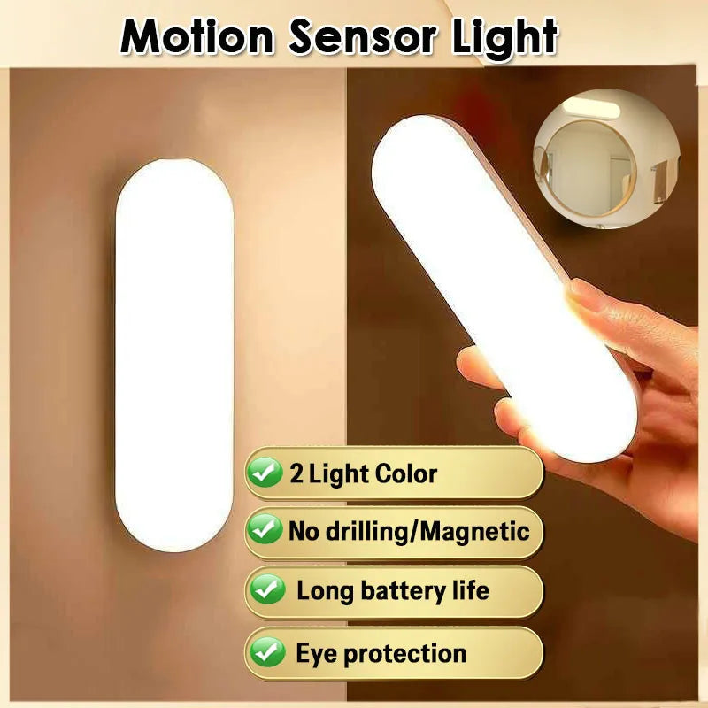 Wireless LED Motion Sensor Night Light – USB Rechargeable