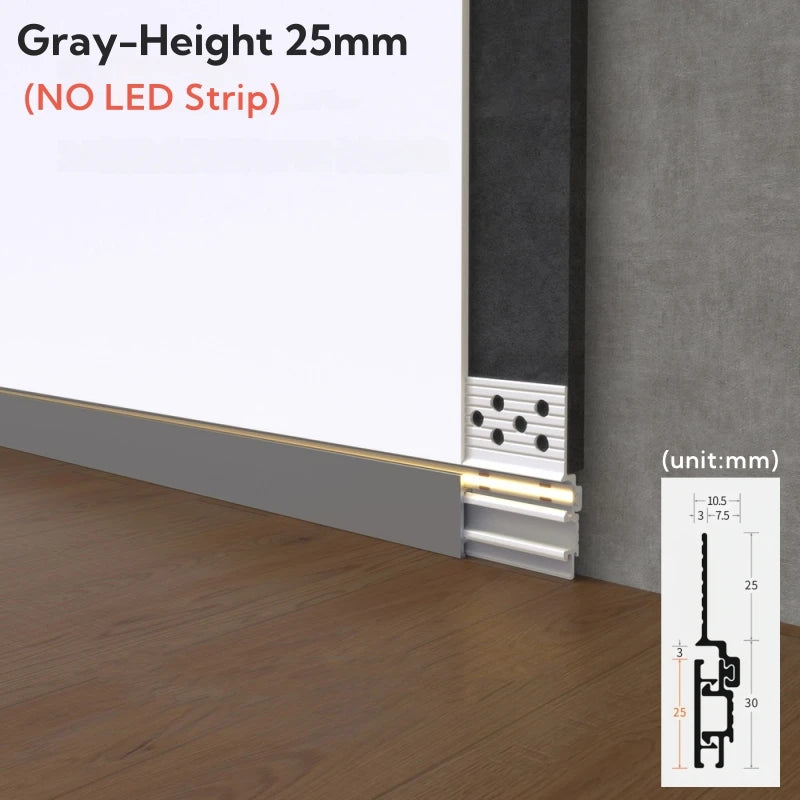Recessed LED Skirting Line Aluminum Profile – Baseboard Bar Light