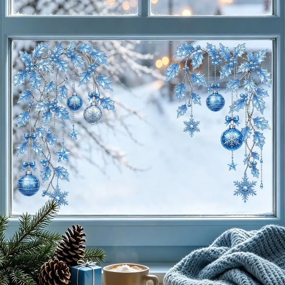 Christmas Window Decals – Snowman, Vines & Holiday Stickers