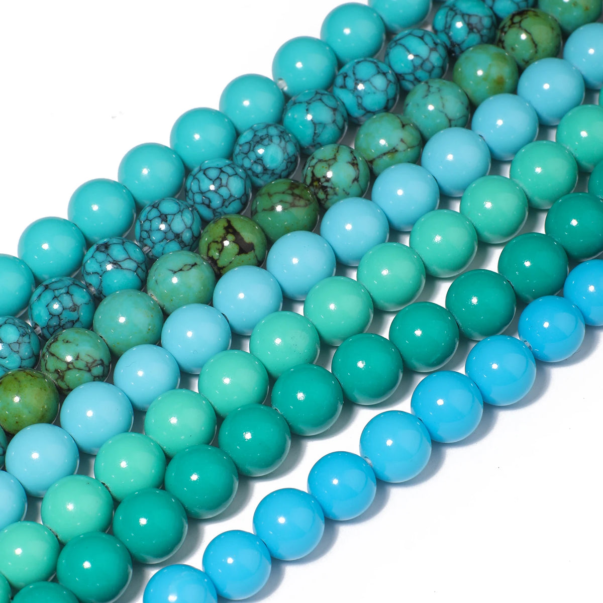 Turquoise Blue Howlite Round Beads 3–10mm | DIY Jewelry Making