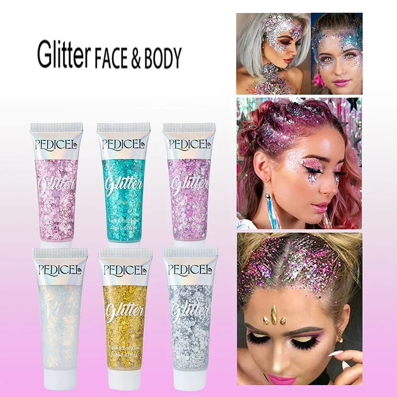 SAKSRAAR Mermaid Glitter Gel Cream – Face Body Hair Sequins
