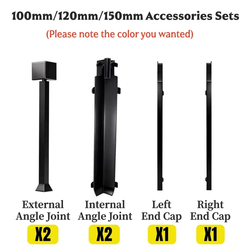 Ultra-Thin Recessed LED Skirting Baseboard Aluminum Profile 150mm