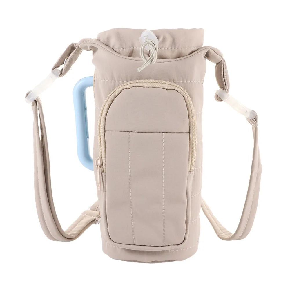 Water Bottle Holder Bag with Strap – Large Crossbody Carrier