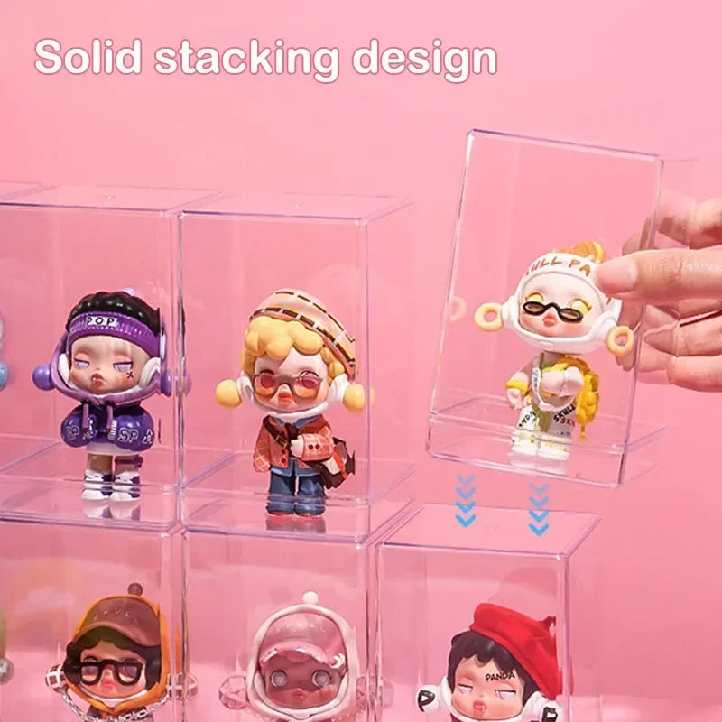 Transparent Display Case – Dustproof Blind Box Collectible Stand