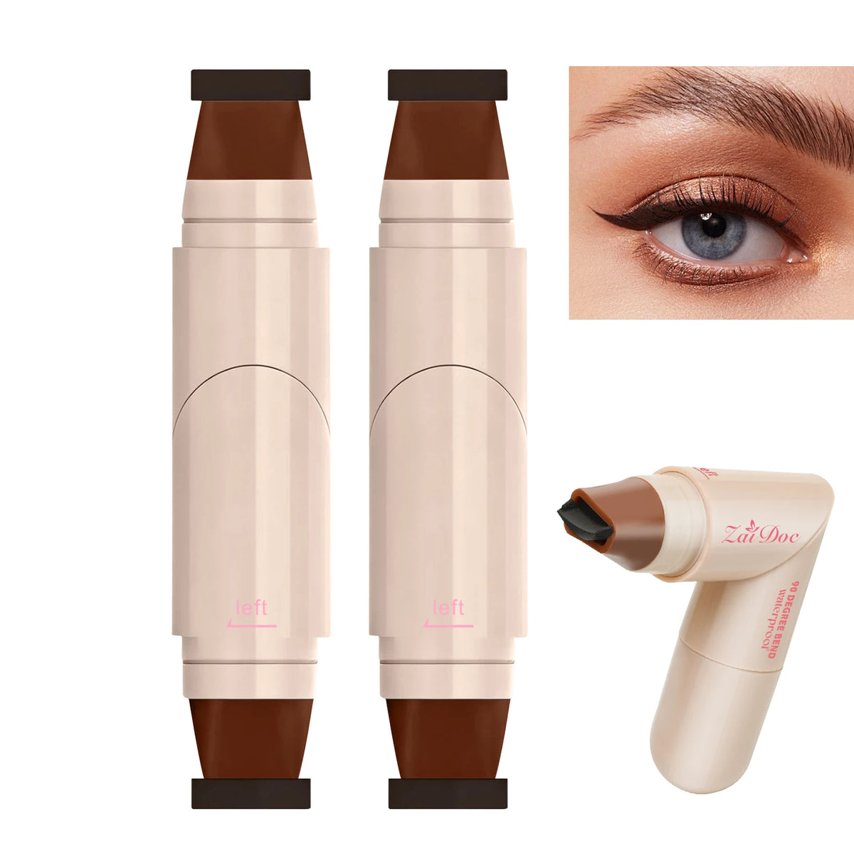ZaiDoc Stamp Eyeliner Pen 2 Pcs – Cat Eye Liner Black Brown