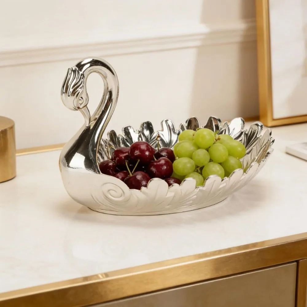 Peacock Zinc Alloy Serving Tray – Embossed Candy & Fruit Bowl