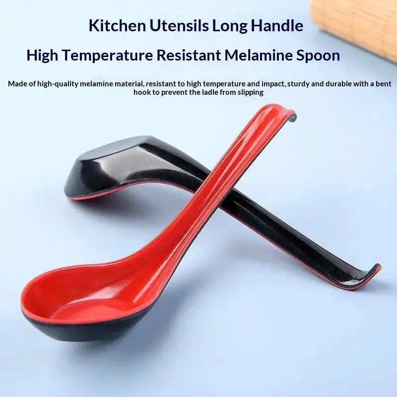 Japanese Melamine Ramen Soup Spoons 2-Pack | Long Handle