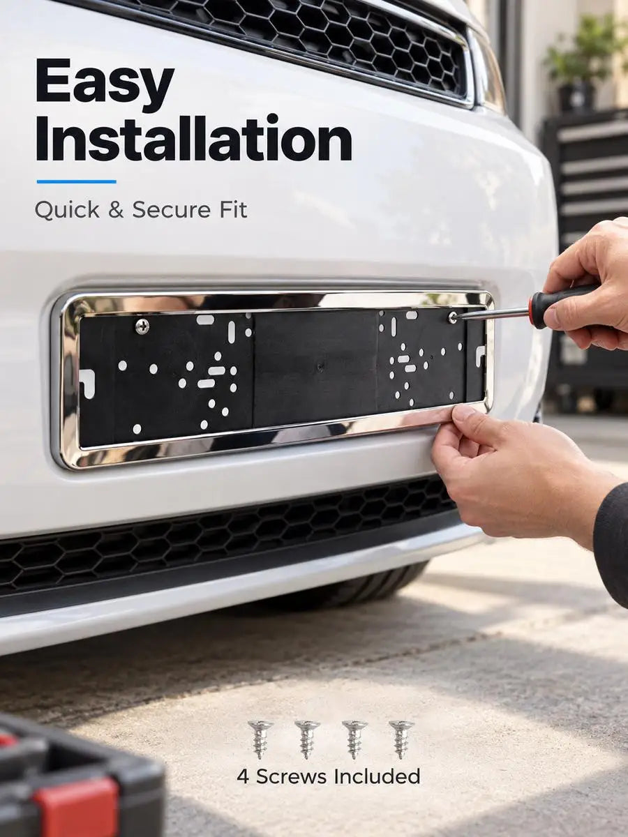 Stainless Steel License Plate Frame – Rustproof Euro Holder