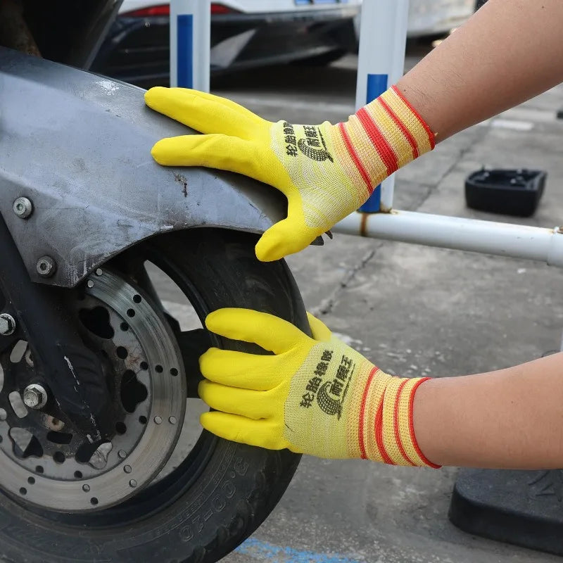 Heavy Duty Tire Rubber Work Gloves – Anti-Slip & Wear Resistant