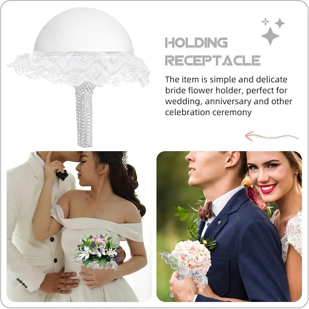 White Lace Foam Bouquet Holder – DIY Bridal Wedding Floral