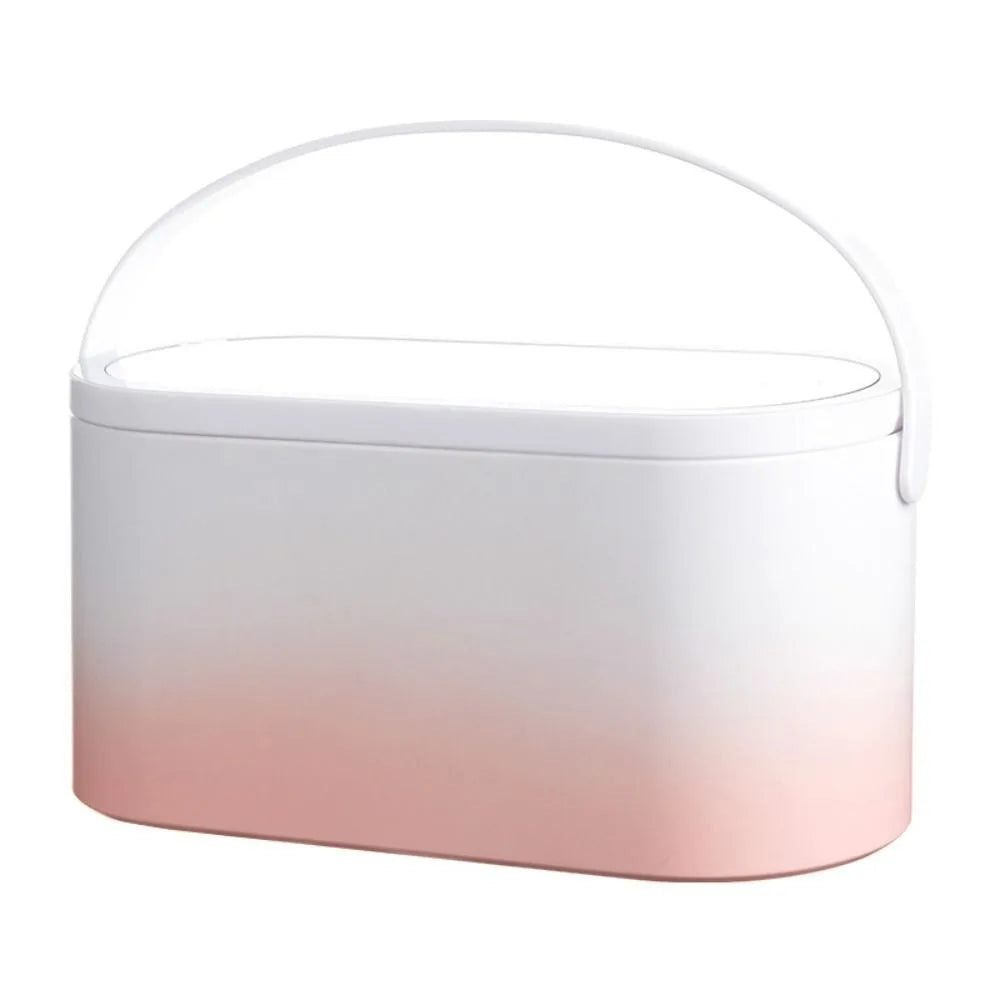 LED Makeup Mirror with Storage Case – Touch Control & USB