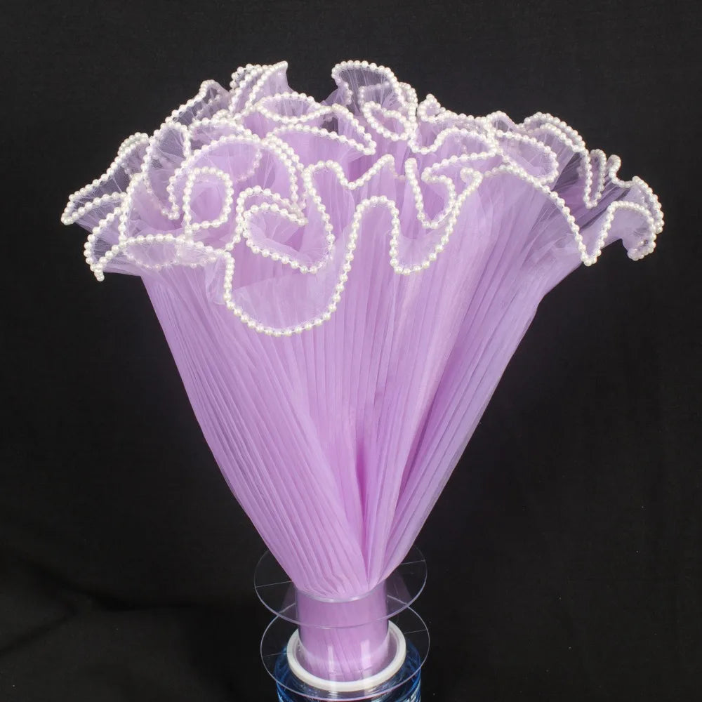 Pearl Lace Wave Mesh Flower Wrapping Roll – 28cm x 4 Yards
