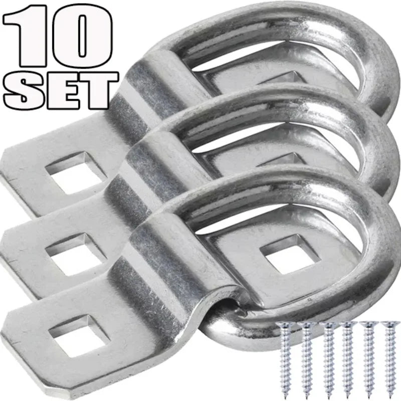 D-Ring Tie Down Anchors with Screws – Car Boat Trailer Cargo