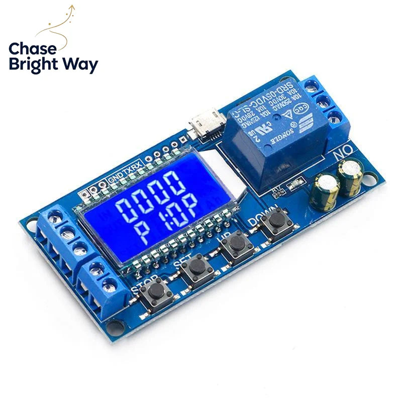 Time Delay Relay Module 6-30V LCD Programmable Timer Switch