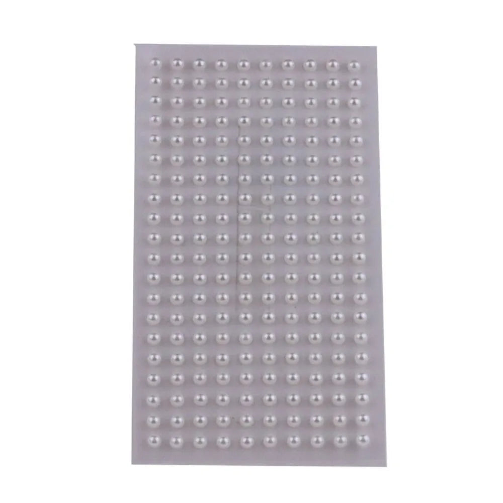 Self-Adhesive Beige Pearl Stickers – Mix 3/4/5/6mm Hair & Face