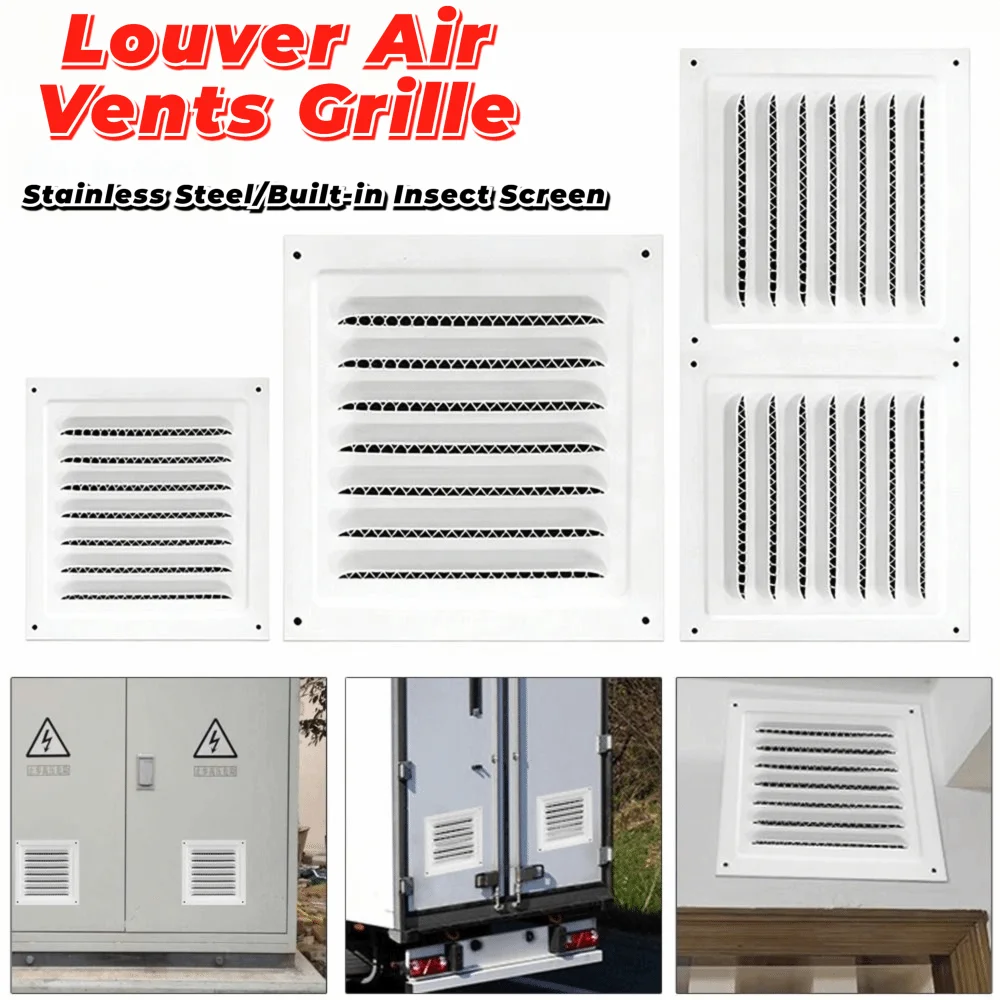 Stainless Steel Square Louver Vent Cover with Insect Screen